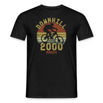 Birthday Downhill Bike Bike March 2000 - Men's T-Shirt - black - Front - AI Model Male 178 light (178cm)