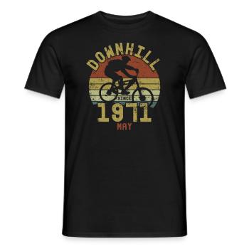 Birthday Downhill Bike Bike May 1971 - Men's T-Shirt - black - Front - AI Model Male 178 light (178cm)