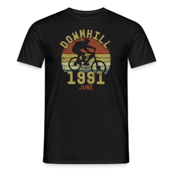 Birthday Downhill Bike Bike June 1991 - Men's T-Shirt - black - Front - AI Model Male 178 light (178cm)