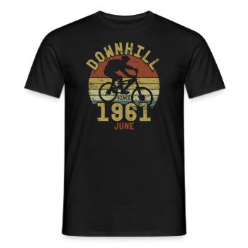 Birthday Downhill Bike Bike June 1961 - Men's T-Shirt - black - Front - AI Model Male 178 light (178cm)