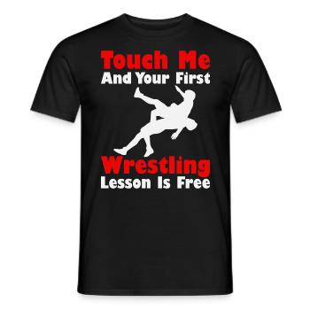 Wrestling - Men's T-Shirt - black - Front - AI Model Male 178 light (178cm)