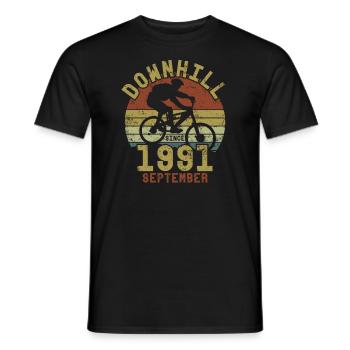 Birthday Downhill Bike Bike September 1991 - Men's T-Shirt - black - Front - AI Model Male 178 light (178cm)