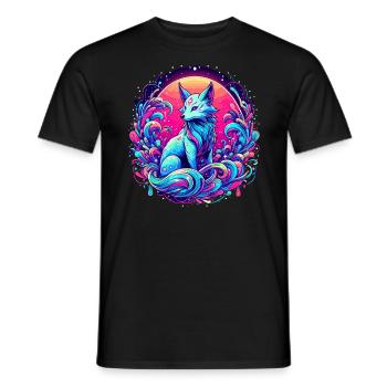 Fuchs Kunst Psychedelisch - Männer T-Shirt - Schwarz - Vorne - AI Model Male 178 light (178cm)