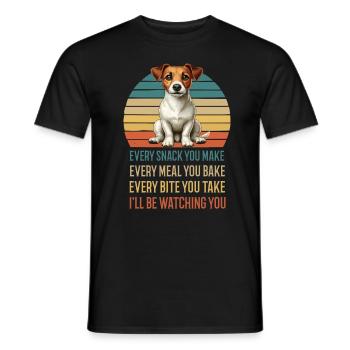Every Snack you make Jack Russel terrier Jackie - Men's T-Shirt - black - Front - AI Model Male 178 light (178cm)
