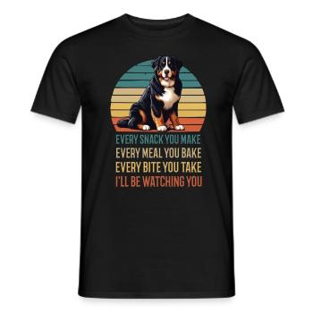 Every Snack You make Berner Sennenhund Sennen - Männer T-Shirt - Schwarz - Vorne - AI Model Male 178 light (178cm)