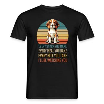 Every Snack You make Beagle Beaglebesitzer Hund - Männer T-Shirt - Schwarz - Vorne - AI Model Male 178 light (178cm)