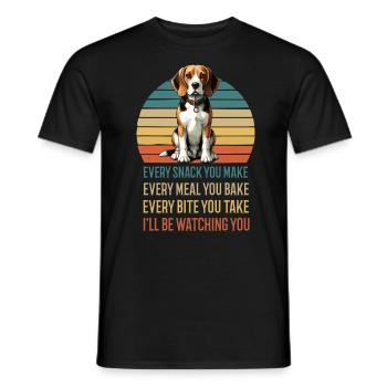 Every Snack You make Beagle Beaglebesitzer Hund - Männer T-Shirt - Schwarz - Vorne - AI Model Male 178 light (178cm)