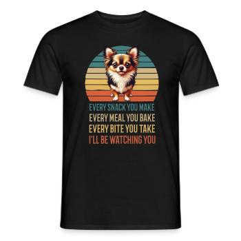 Every Snack you make Chihuahua Chihuahuabesitzer - Men's T-Shirt - black - Front - AI Model Male 178 light (178cm)