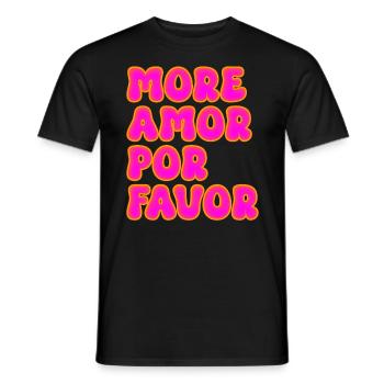 Plus Amor por Favor Stylish Trending Love - T-shirt homme - noir - Devant - AI Model Male 178 light (178cm)
