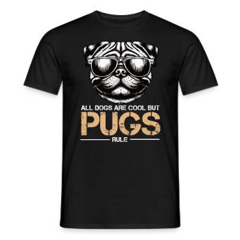 All Dogs Are Cool Mops Möpse Mopsbesitzer Mopsfan - Männer T-Shirt - Schwarz - Vorne - AI Model Male 178 light (178cm)