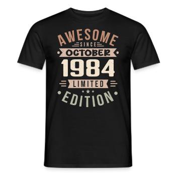 Légende Depuis Octobre 1984 Anniversaire Octobre 1984 - T-shirt homme - noir - Devant - AI Model Male 178 light (178cm)