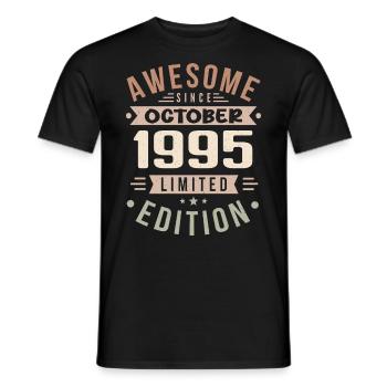 Légende Depuis Octobre 1995 Anniversaire Octobre 1995 - T-shirt homme - noir - Devant - AI Model Male 178 light (178cm)