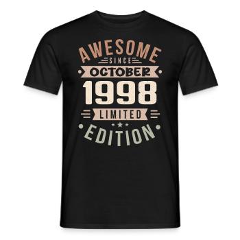 Legend Since October 1998 Birthday October 1998 - Men's T-Shirt - black - Front - AI Model Male 178 light (178cm)