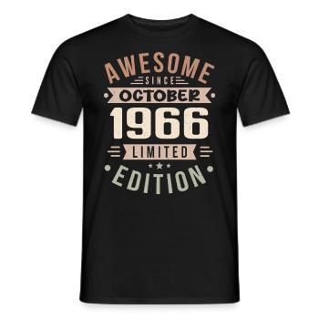 Légende Depuis Octobre 1966 Anniversaire Octobre 1966 - T-shirt homme - noir - Devant - AI Model Male 178 light (178cm)