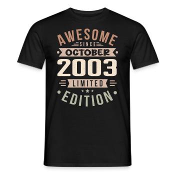 Légende depuis Octobre 2003 Anniversaire Octobre 2003 - T-shirt homme - noir - Devant - AI Model Male 178 light (178cm)