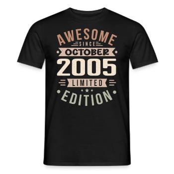 Légende depuis Octobre 2005 Anniversaire Octobre 2005 - T-shirt homme - noir - Devant - AI Model Male 178 light (178cm)