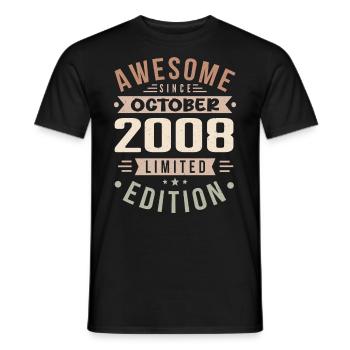 Légende Depuis Octobre 2008 Anniversaire Octobre 2008 - T-shirt homme - noir - Devant - AI Model Male 178 light (178cm)