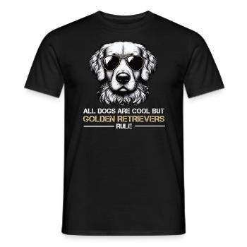 All Dogs are Cool Golden Retriever Goldie Goldies - Männer T-Shirt - Schwarz - Vorne - AI Model Male 178 light (178cm)