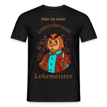 Ici, mon domaine de vie est l’enseignant - T-shirt homme - noir - Devant - AI Model Male 178 light (178cm)