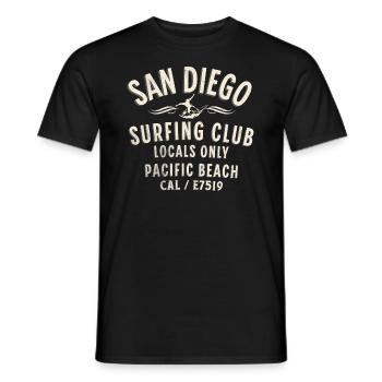 San Diego Pacific beach surfing club - T-shirt homme - noir - Devant - AI Model Male 178 light (178cm)