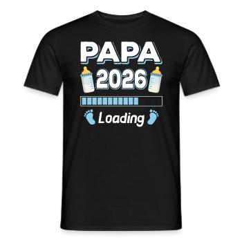 Papa 2026 Loading Mama Papa Eltern Sohn Tochter - Männer T-Shirt - Schwarz - Vorne - AI Model Male 178 light (178cm)