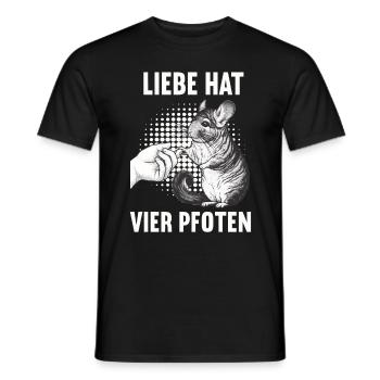 Liebe hat Vier Pfoten Chinchilla Chinchillas Nager - Männer T-Shirt - Schwarz - Vorne - AI Model Male 178 light (178cm)