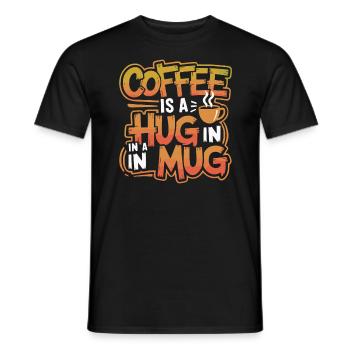 Coffee Hug - Men's T-Shirt - black - Front - AI Model Male 178 light (178cm)
