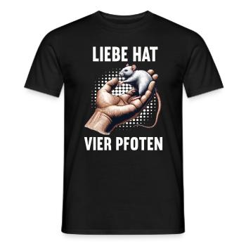 Liebe hat Vier Pfoten Ratte Ratten nagetier - Männer T-Shirt - Schwarz - Vorne - AI Model Male 178 light (178cm)