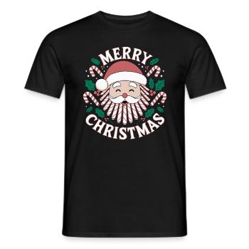 Fröhlicher Weihnachtsmann – Merry Christmas Design - Männer T-Shirt - Schwarz - Vorne - AI Model Male 178 light (178cm)