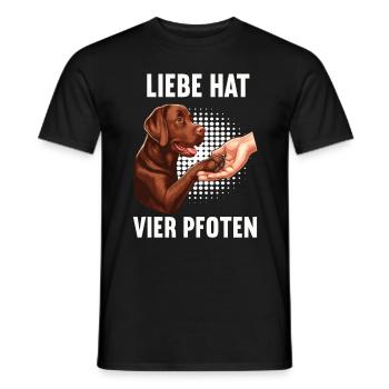 Liebe hat Vier Pfoten Labrador Labradorbesitzer - Männer T-Shirt - Schwarz - Vorne - AI Model Male 178 light (178cm)
