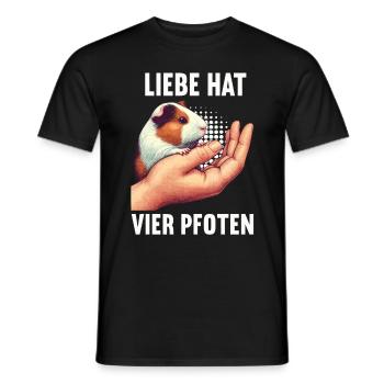 Liebe hat Vier Pfoten Meerschweinchen Meerschwein - Männer T-Shirt - Schwarz - Vorne - AI Model Male 178 light (178cm)