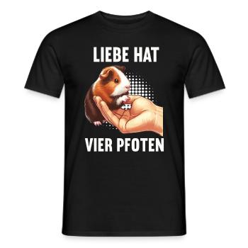 Liebe hat Vier Pfoten Meerschweinchen Meerschwein - Männer T-Shirt - Schwarz - Vorne - AI Model Male 178 light (178cm)