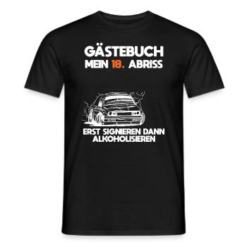 18 Geburtstag Gästebuch eintragen - Männer T-Shirt - Schwarz - Vorne - AI Model Male 178 light (178cm)