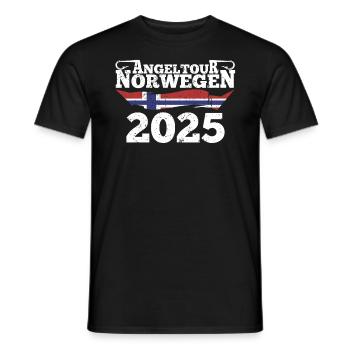 Norvège Pêche 2025 - T-shirt homme - noir - Devant - AI Model Male 178 light (178cm)