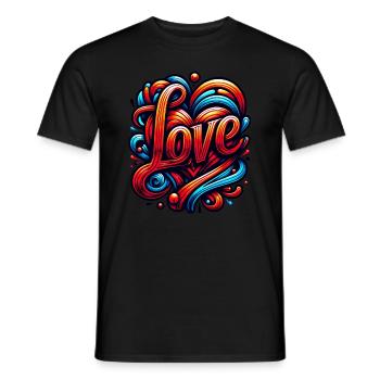 Liebe Tattoo Bunte Kunst - Männer T-Shirt - Schwarz - Vorne - AI Model Male 178 light (178cm)