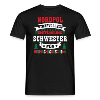 Nordpol Strafvollzug Schwester Weinachten - Männer T-Shirt - Schwarz - Vorne - AI Model Male 178 light (178cm)