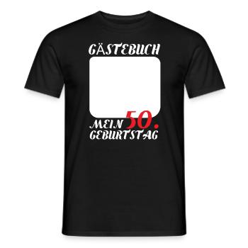 50 Jahre Gästeliste Mann Frau Gästebuch 55. Geburt - Männer T-Shirt - Schwarz - Vorne - AI Model Male 178 light (178cm)