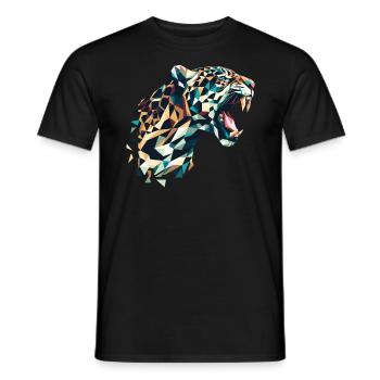 Polygone léopard - T-shirt homme - noir - Devant - AI Model Male 178 light (178cm)