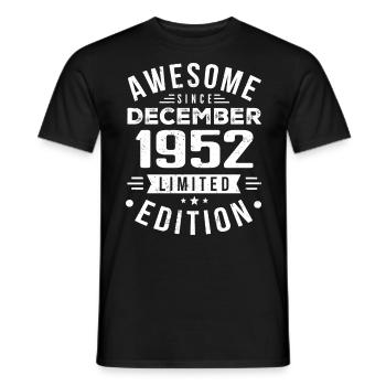 Cadeau d’anniversaire né en décembre 1952 - T-shirt homme - noir - Devant - AI Model Male 178 light (178cm)