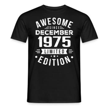 Birthday Gift born in December 1975 - Men's T-Shirt - black - Front - AI Model Male 178 light (178cm)