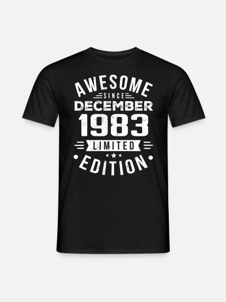 Geburtstagsgeschenk geboren im Dezember 1983 - Männer T-Shirt - Schwarz