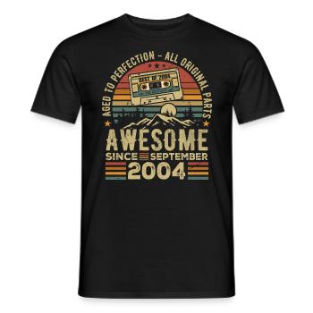 Birthday September 2004 Vintage September 2004 - Men's T-Shirt - black - Front - AI Model Male 178 light (178cm)