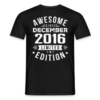 Birthday Gift born in December 2016 - Men's T-Shirt - black - Front - AI Model Male 178 light (178cm)