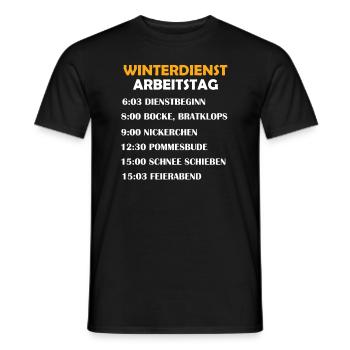 Journée de travail du service d’hiver - T-shirt homme - noir - Devant - AI Model Male 178 light (178cm)