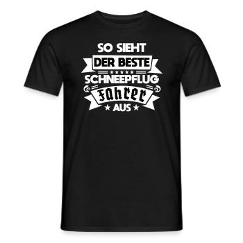 This is what the best snowplow driver looks like Fun - Men's T-Shirt - black - Front - AI Model Male 178 light (178cm)