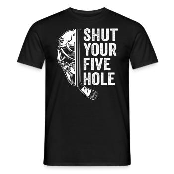 shut your five hole - T-shirt homme - noir - Devant - AI Model Male 178 light (178cm)
