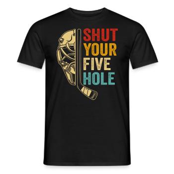 shut your five hole - T-shirt homme - noir - Devant - AI Model Male 178 light (178cm)