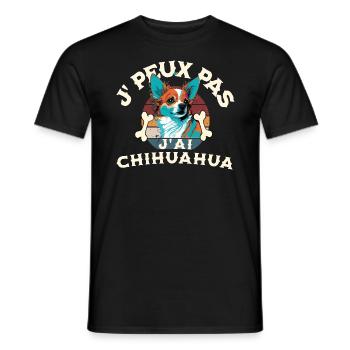 J peux pas j ai chihuahua - T-shirt homme - noir - Devant - AI Model Male 178 light (178cm)