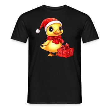 Entchen Christmas - Männer T-Shirt - Schwarz - Vorne - AI Model Male 178 light (178cm)
