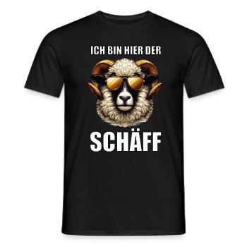 Ich Bin Hier Der Schäff Walliser Schaf Schafe Mäh - Männer T-Shirt - Schwarz - Vorne - AI Model Male 178 light (178cm)